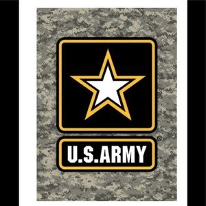 Country Side Products U.S. Army Star Logo Camo Background Metal Sign 12”x17”